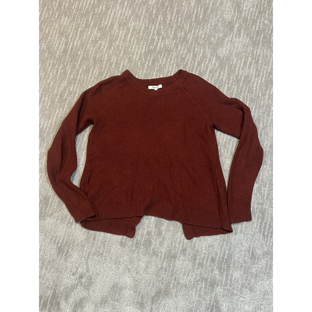 Madewell Province Cross Back Knit Pullover Sweater Burgundy Size XS